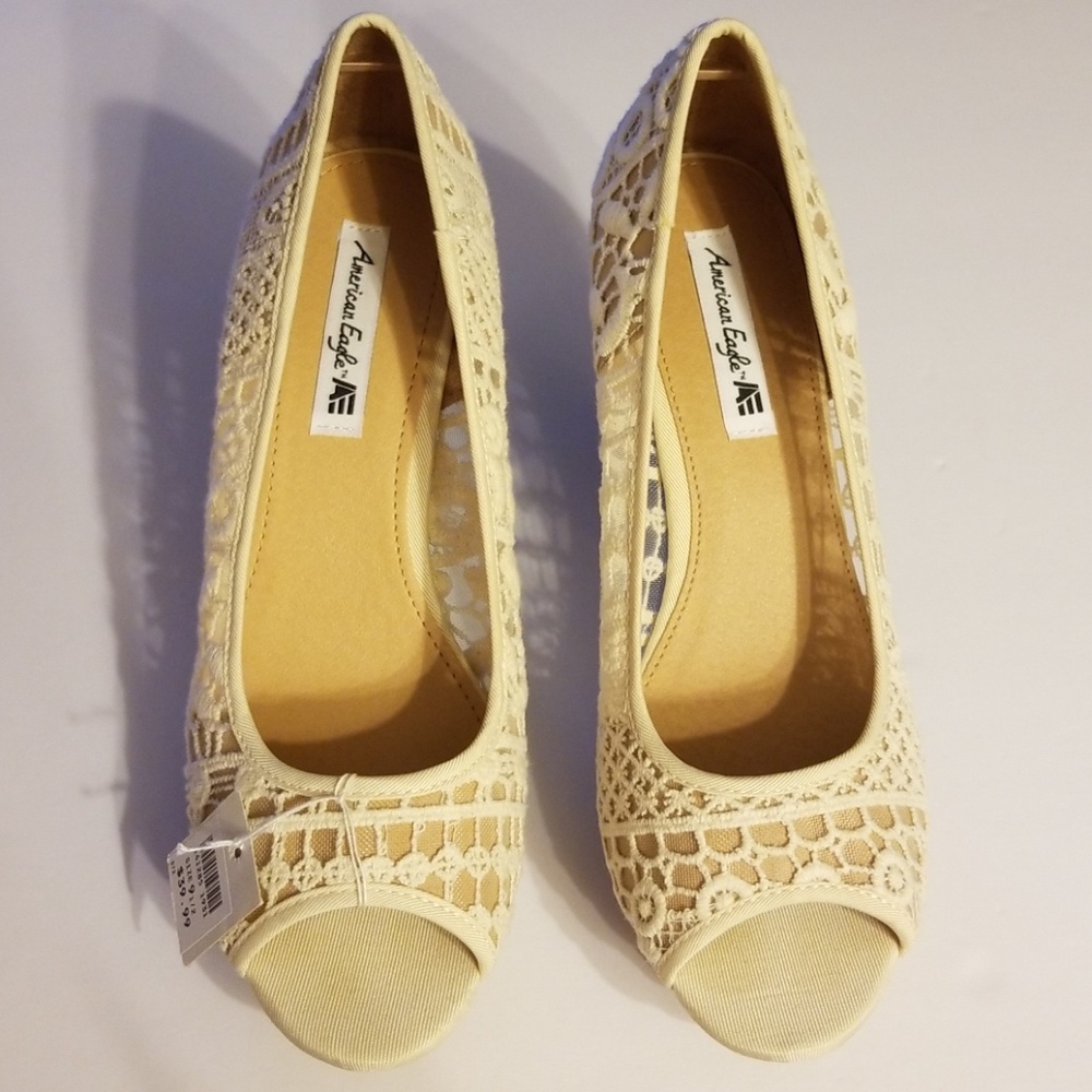 Peep toe wedge heels NWT